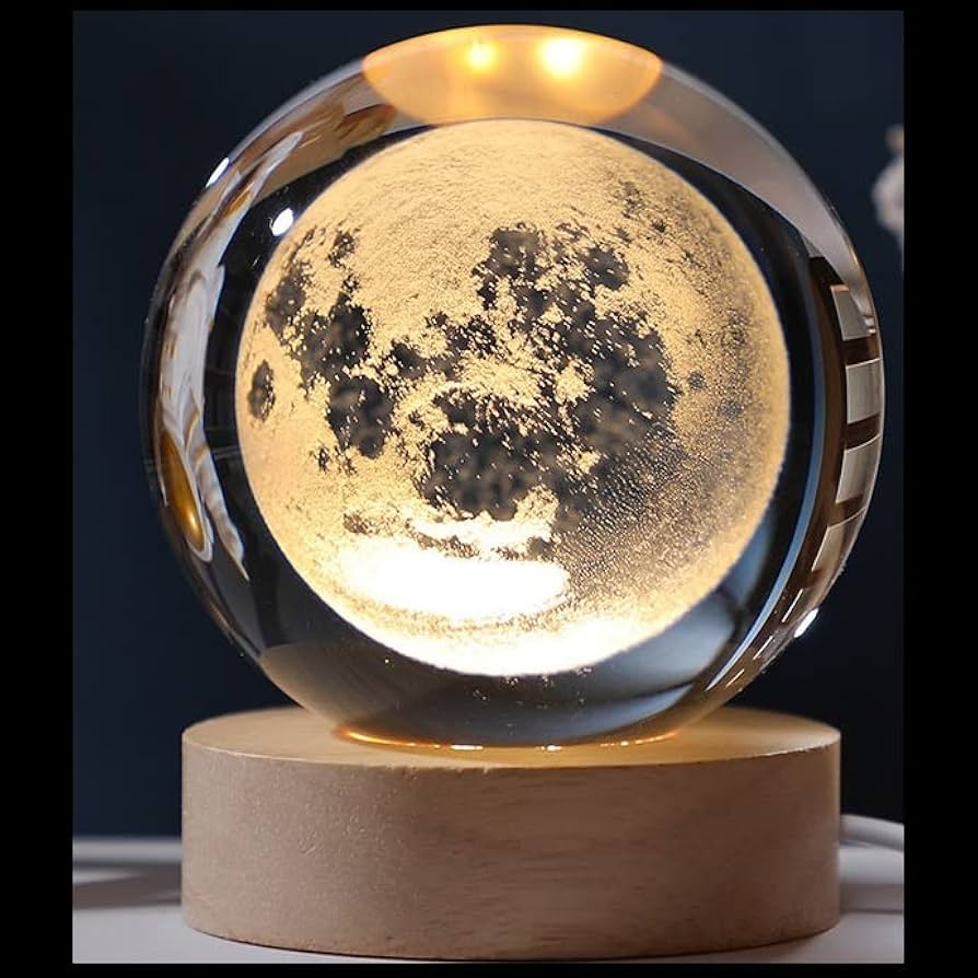 3D Moon Crystal Ball Night Lamp